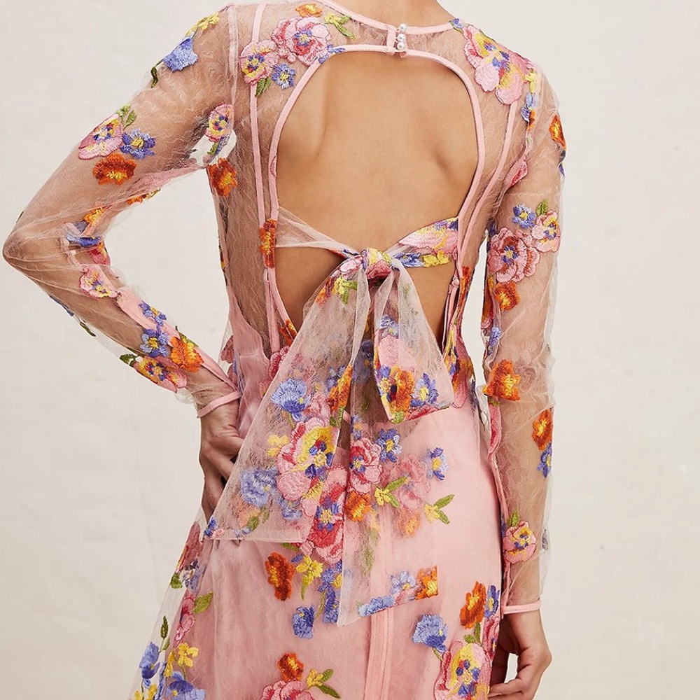 NWT For Love & Lemons Percy Floral Embroidery Mini Dress Size XS - Picture 2 of 7